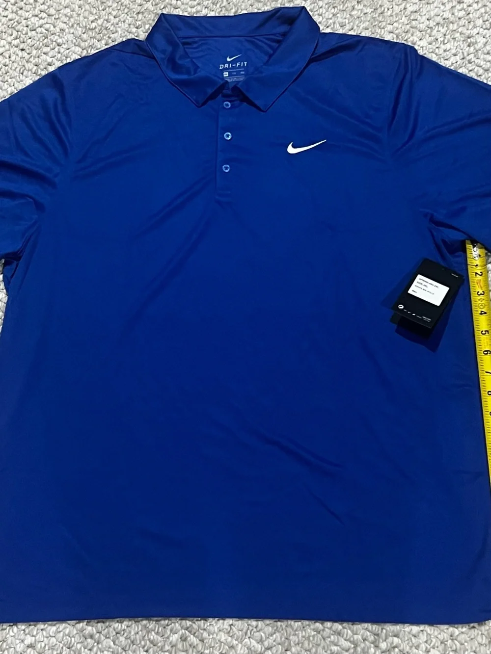 Nike Men's Dri-FIT Polo in Royal Blue with White Swoosh size XXL